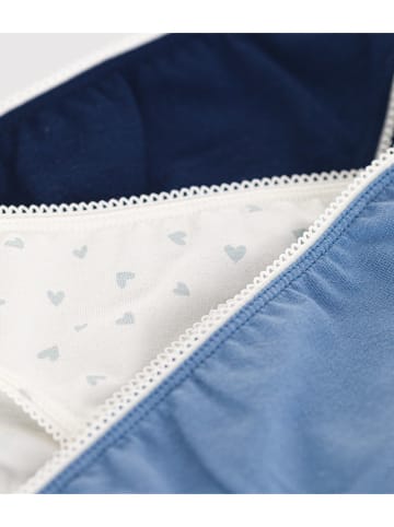 PETIT BATEAU 3er-Set: Slips in Dunkelblau/ Blau/ Weiß