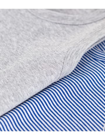 PETIT BATEAU 2er-Set: Unterhemden in Blau/ Grau