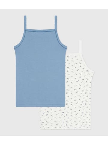 PETIT BATEAU 2-delige set: hemdjes crème/lichtblauw