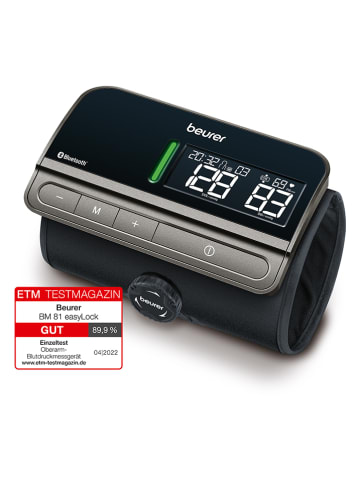 Beurer Oberarm-Blutdruckmessgerät "BM81" in Schwarz - (B)14,3 x (H)9,1 x (T)2,2 cm
