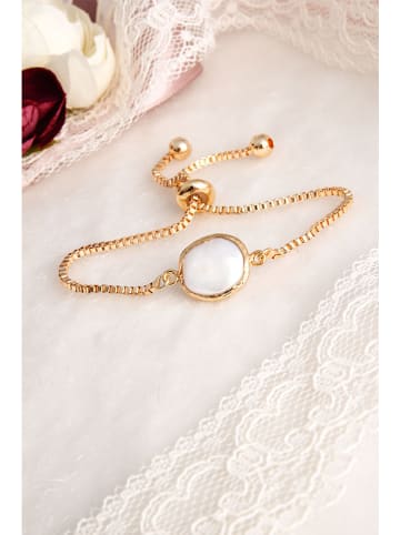Pierres delicates Vergulde armband met parelmoer