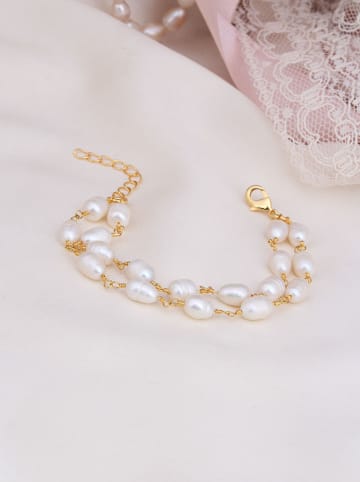 Pierres delicates Vergold. Armkette mit Perlen