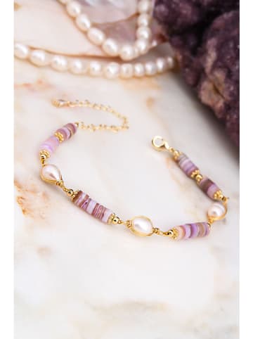 Pierres delicates Perlen-Armkette in Weiß mit Edelsteinen