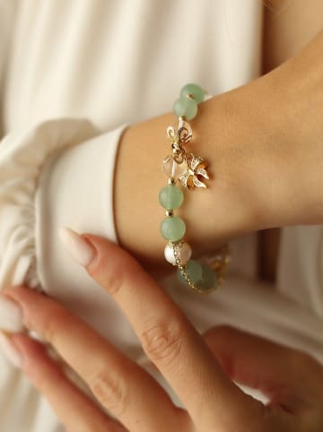 Pierres delicates Vergold. Armkette mit Edelsteinen und Perlen