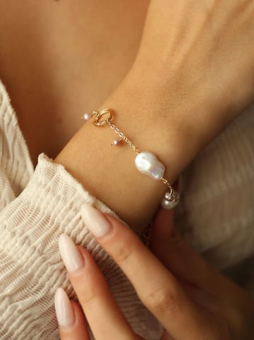 Pierres delicates Vergulde armband met parels