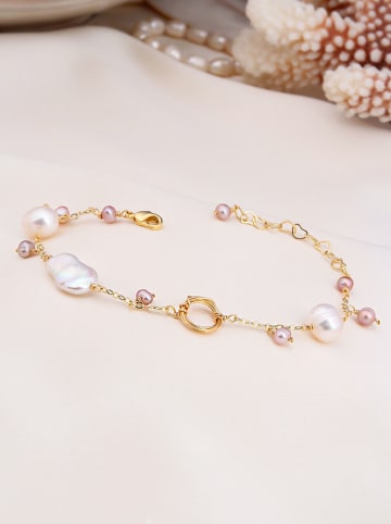 Pierres delicates Vergulde armband met parels