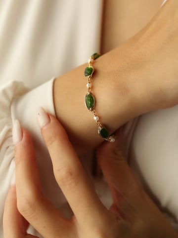 Pierres delicates Vergold. Armkette mit Kristallen