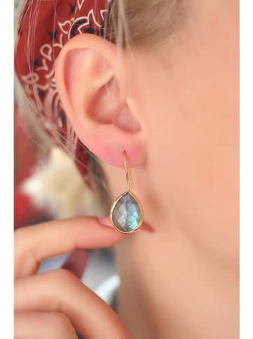 Pierres delicates Vergulde oorhangers met edelstenen