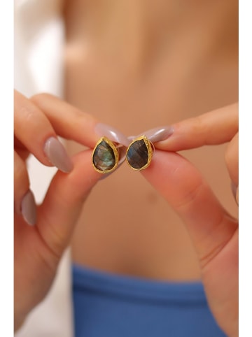 Pierres delicates Vergulde oorstekers met edelstenen