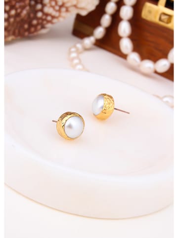 Pierres delicates Vergulde oorstekers met parels