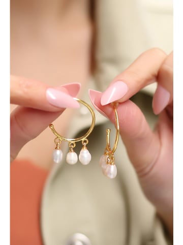 Pierres delicates Vergold. Halbcreolen mit Perlen