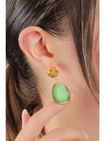 Pierres delicates Vergulde oorstekers met edelstenen