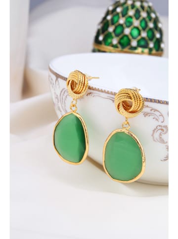 Pierres delicates Vergulde oorstekers met edelstenen