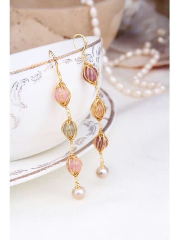 Pierres delicates Kolczyki w kolorze białym z perłami i kamieniami szlachetnymi