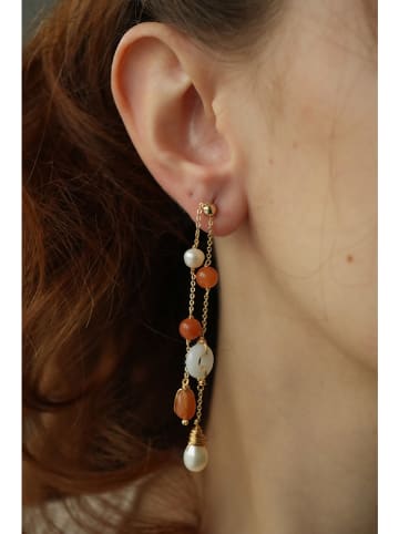 Pierres delicates Perlen-Ohrringe in Weiß