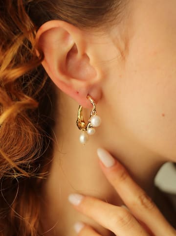 Pierres delicates Vergold. Halbcreolen mit Perlen