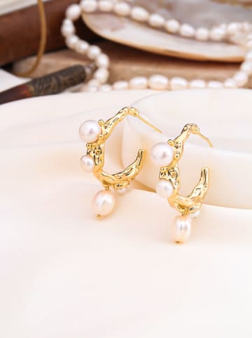 Pierres delicates Vergold. Halbcreolen mit Perlen