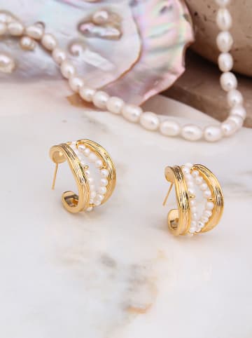 Pierres delicates Vergold. Halbcreolen mit Perlen