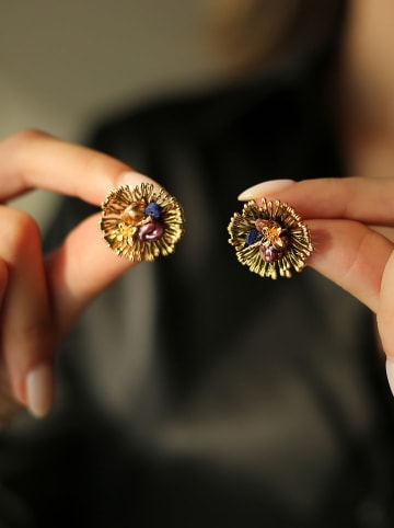 Pierres delicates Vergulde oorstekers met parels