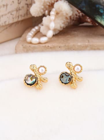 Pierres delicates Vergold. Ohrstecker mit Perlen und Perlmutt