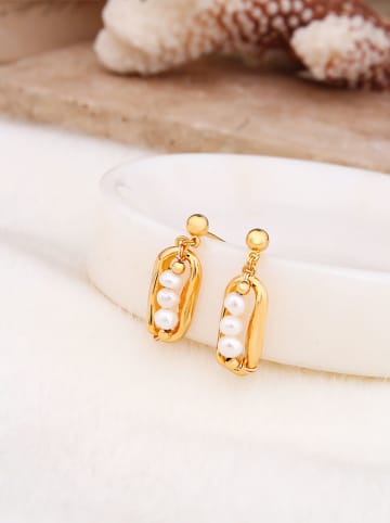 Pierres delicates Vergulde oorstekers met parels