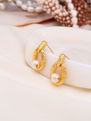 Pierres delicates Vergulde oorstekers met parels