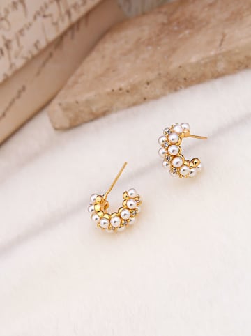 Pierres delicates Vergold. Ohrstecker mit Perlen und Edelsteinen