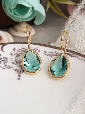 Pierres delicates Pozłacane kolczyki z tygrysim okiem