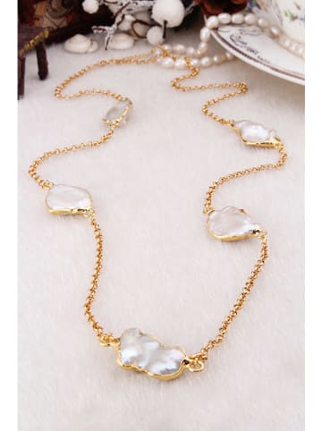 Pierres delicates Vergulde ketting met parelmoer - (L)55 cm