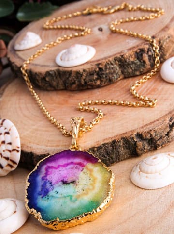 Pierres delicates Vergold. Halskette mit Anhänger - (L)45 cm