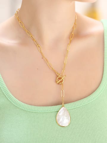 L'Atelier de Gaia Pozłacany naszyjnik z zawieszką - dł. 50 cm