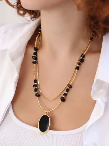 Pierres delicates Vergulde ketting met sierelementen - (L)45 cm