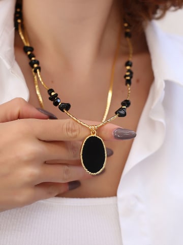 Pierres delicates Vergulde ketting met sierelementen - (L)45 cm