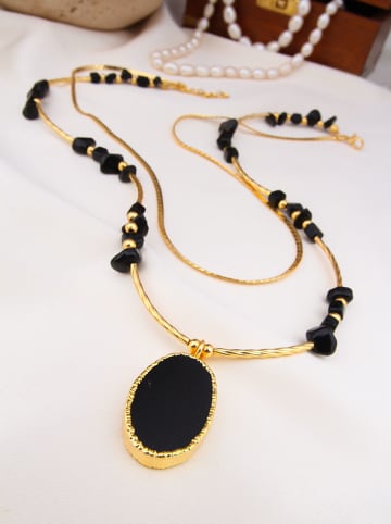 Pierres delicates Vergulde ketting met sierelementen - (L)45 cm