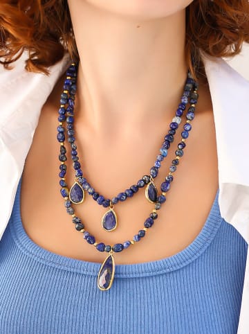 Pierres delicates Vergold. Halskette mit Schmuckelementen - (L)50 cm