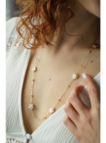 Pierres delicates Vergulde ketting met edelstenen - (L)70 cm