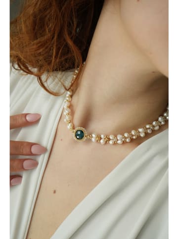 Pierres delicates Vergulde ketting met parels - (L)50 cm