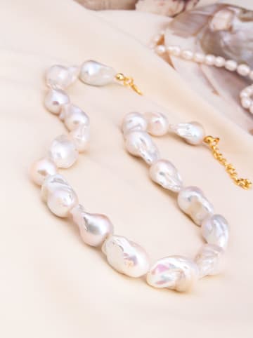 L'Atelier de Gaia Vergulde ketting met parels - (L)42 cm