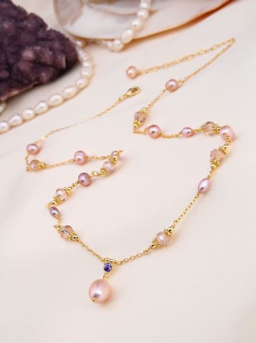 Pierres delicates Vergulde ketting met sierelementen - (L)50 cm