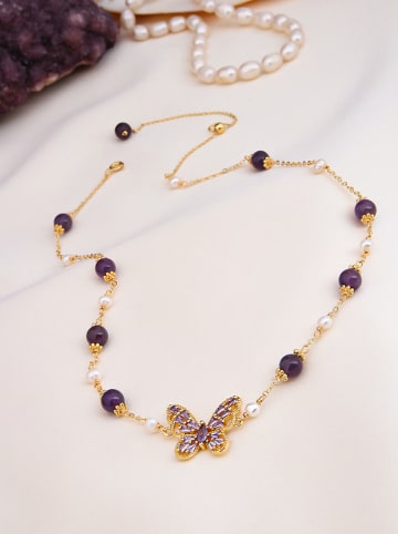 Pierres delicates Vergulde ketting met sierelementen - (L)50 cm