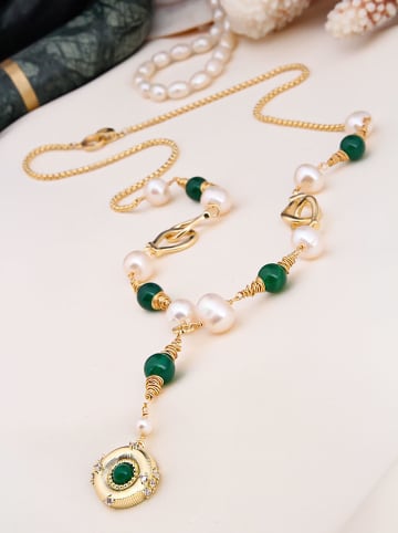 Pierres delicates Vergulde ketting met sierelementen - (L)50 cm