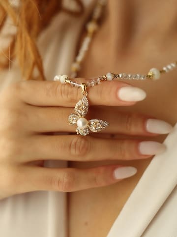 Pierres delicates Vergulde ketting met sierelementen - (L)50 cm