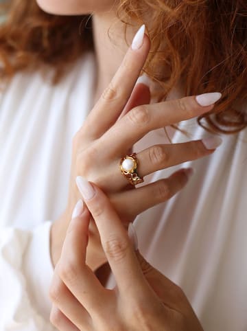 L'Atelier de Gaia Vergulde ring met parel