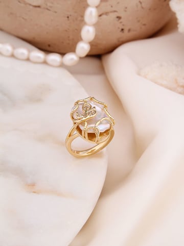 Pierres delicates Vergold. Ring mit Perlmutt und Edelsteinen