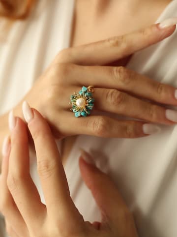 Pierres delicates Vergold. Ring mit Perle und Edelstein