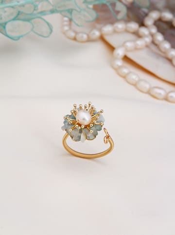 Pierres delicates Vergold. Ring mit Perle und Edelsteinen