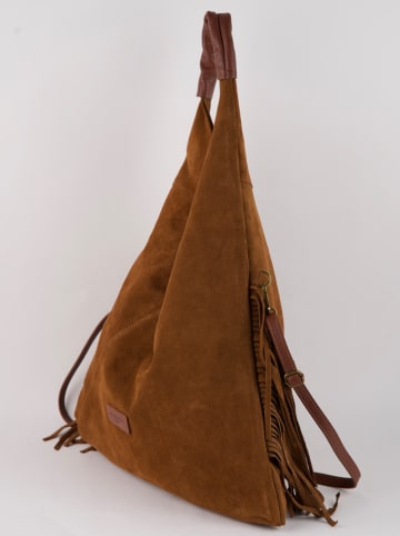 Victor & Hugo Paris Leren schoudertas "Sorrel" camel - (B)40 x (H)35 x (D)3 cm