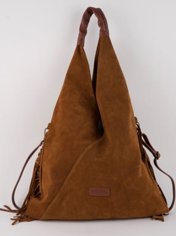 Victor & Hugo Paris Skórzana torebka "Sorrel" w kolorze karmelowym - 40 x 35 x 3 cm