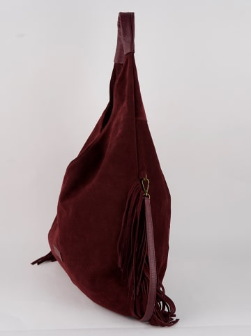Victor & Hugo Paris Skórzana torebka "Sorrel" w kolorze bordowym - 40 x 35 x 3 cm