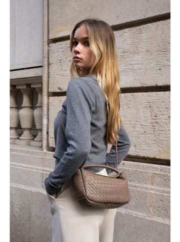 Victor & Hugo Paris Leder-Henkeltasche "Arly" in Taupe - (B)23 x (H)13 x (T)8 cm